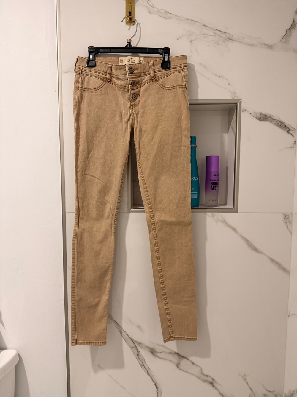 Hollister Skinny High-Rise Tan Jeans with Button Fly Vintage from 2012